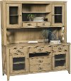 2 Piece Contemporary Light Brown Console and Hutch