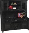 2 Piece Contemporary Black Console and Hutch