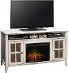 Clearance 60 Inch Rustic White Fireplace and TV Stand - Calistoga