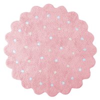 C-13301 5' Round Pink Little Biscuit Washable Rug