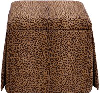 37-2SKCHTERT Cheetah Earth Skirted Storage Ottoman
