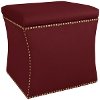 49-6NB-GDVLVBR Velvet Berry Nail Button Storage Ottoman