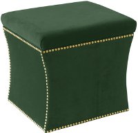 49-6NB-GDMHRVLVEMR Fauxmo Emerald Nail Button Storage Ottoman