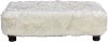 546BRFXWHT Faux Fur Fox White Rectangle Ottoman