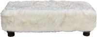 546BRFXWHT Faux Fur Fox White Rectangle Ottoman