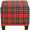 57-2NB-GDANCSTWRD Ancient Stewart Red Nail Button Square Ottoman