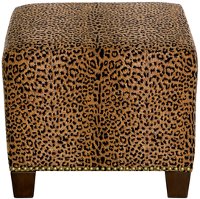 57-2NB-BRCHTERT Cheetah Earth Nail Button Square Ottoman