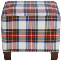 57-2NB-GDSTWDRSMLT Stewart Dress Multi Nail Button Square Ottoman