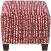57-2NB-GDLNDTHLDRD Line Dot Holiday Red Nail Button Square Ottoman
