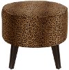 586CHTERT Cheetah Earth Round Ottoman