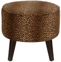 586CHTERT Cheetah Earth Round Ottoman