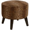 586CHTERT Cheetah Earth Round Ottoman -3