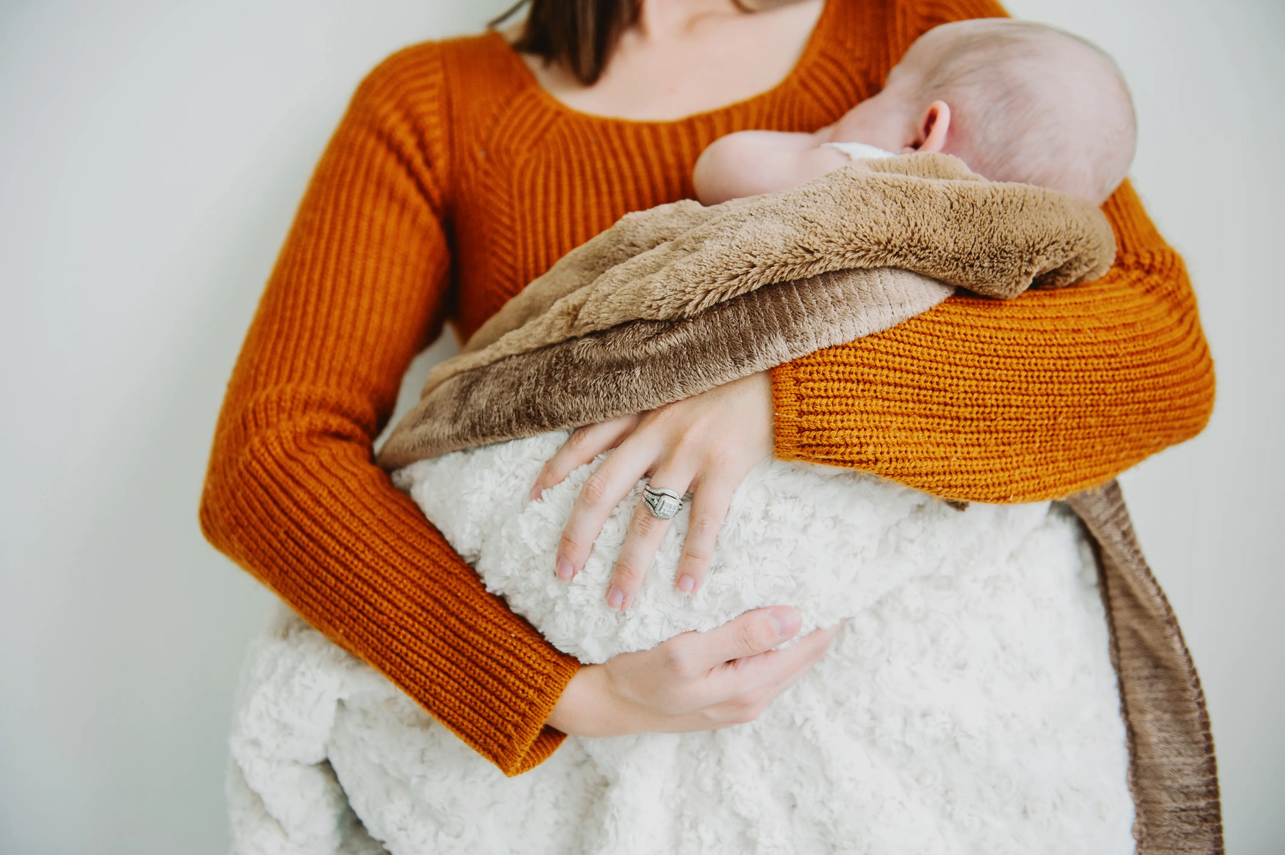 Ivory Swirl & Gingersnap Lush Receiving Blanket-2