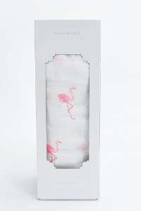 Pink Flamingo Bamboo Rayon Muslin Swaddle Blanket