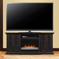 72 Inch Espresso Brown Fireplace and TV Stand