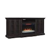 72 Inch Espresso Brown Fireplace and TV Stand-2