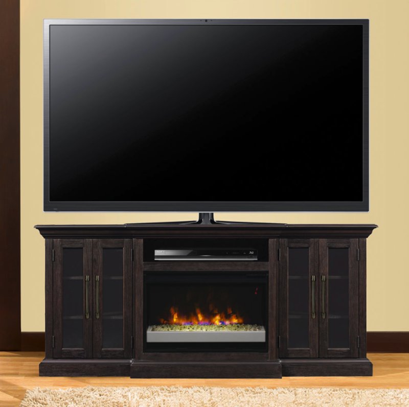72 Inch Espresso Brown Tv Stand With Fireplace Rc Willey