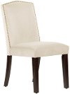 64-6NB-GDRGLANTWHT Antique White Nail Button Dining Chair