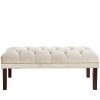 8025NB-GDRGLANTWHT Antique White Nail Button Tufted Bench-4