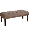 8025NB-GDRGLSMK Smoke Nail Button Tufted Bench-1