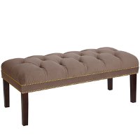 8025NB-GDRGLSMK Smoke Nail Button Tufted Bench