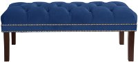 8025NB-GDVLVNV Velvet Navy Nail Button Tufted Bench