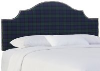 834NB-GDBLCBLC Plaid Arch Upholstered California King Headboard