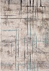 5 x 7 Medium Transitional Gray, Ivory, and Blue Rug - Rainier