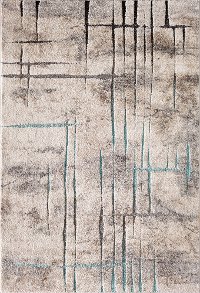 8 x 10 Large Transitional Gray, Ivory, and Blue Rug - Rainier