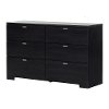 10258 Black 6 Drawer Double Dresser - Reevo -3
