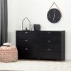 10258 Black 6-Drawer Double Dresser - Reevo