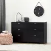 10258 Reevo Black 6-Drawer Double Dresser - South Shore