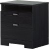 10260 Black Nightstand with Drawers and Cord Catcher - Reevo -2