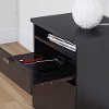 10260 Black Nightstand with Drawers and Cord Catcher - Reevo -4