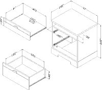 10260 Black Nightstand with Drawers and Cord Catcher - Reevo -8