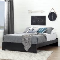 10262 Black Queen Platform Bed (60 Inch) - Reevo