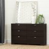 10264 Matte Brown 6-Drawer Double Dresser - Reevo