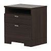 10266 Matte Brown Nightstand with Drawers and Cord Catcher - Reevo -2