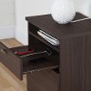 10266 Matte Brown Nightstand with Drawers and Cord Catcher - Reevo -4