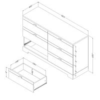 10269 Soft Gray 6-Drawer Double Dresser - Reevo -5