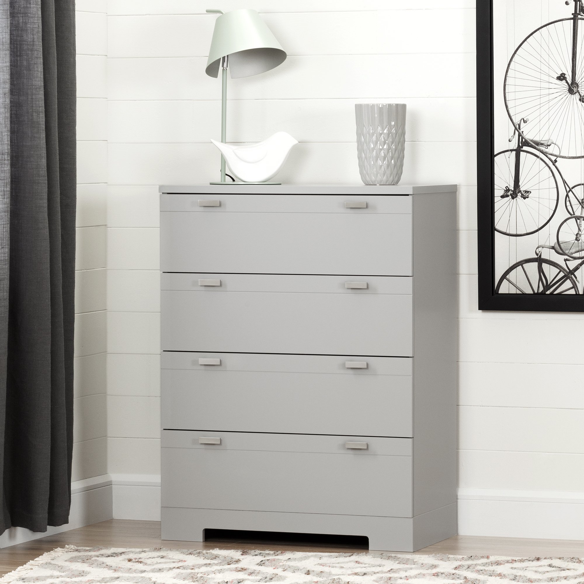 10270 Soft Gray 4-Drawer Chest - Reevo -1