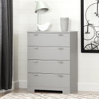 10270 Soft Gray 4-Drawer Chest - Reevo