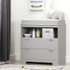 10272 Soft Gray Changing Table with Storage - Reevo