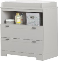 10272 Soft Gray Changing Table with Storage - Reevo -2
