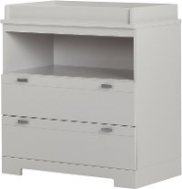 10272 Soft Gray Changing Table with Storage - Reevo -6