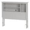10579 Soft Gray Twin Bookcase Headboard (39 Inch) - Reevo -3