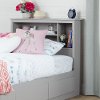 10579 Soft Gray Twin Bookcase Headboard (39 Inch) - Reevo