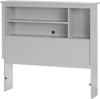 10579 Soft Gray Twin Bookcase Headboard (39 Inch) - Reevo -3