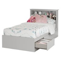 10579 Soft Gray Twin Bookcase Headboard (39 Inch) - Reevo -4