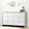 10276 Cookie Gray and White 6-Drawer Double Dresser - South Shore